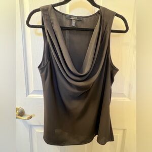 WHBM large black sleeveless cowl neck top